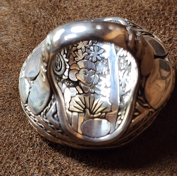 John Hardy Sterling Silver Kali Tamen Zen Cushion Ring - Picture 9 of 10